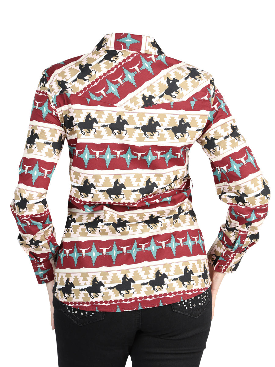 El General Black/Gold Casual Long-Sleeve Shirt - Burgandy 44480 — view 2