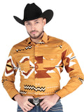 Men’s Long Sleeve Snap Button Western Shirt - Taupe 44499