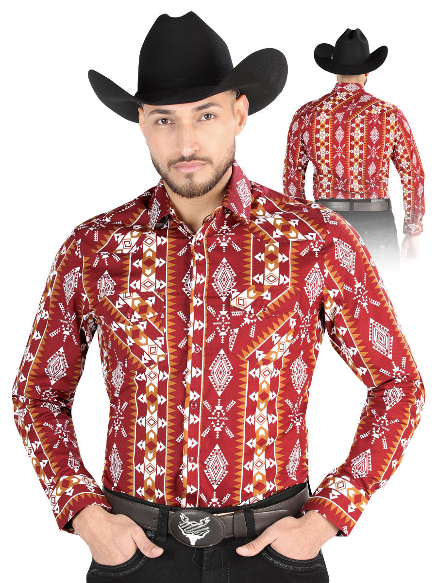 Men’s Long Sleeve Snap Button Western Shirt - Black 44503 — view 3