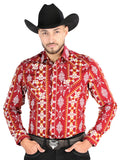 Men’s Long Sleeve Snap Button Western Shirt - Black 44503