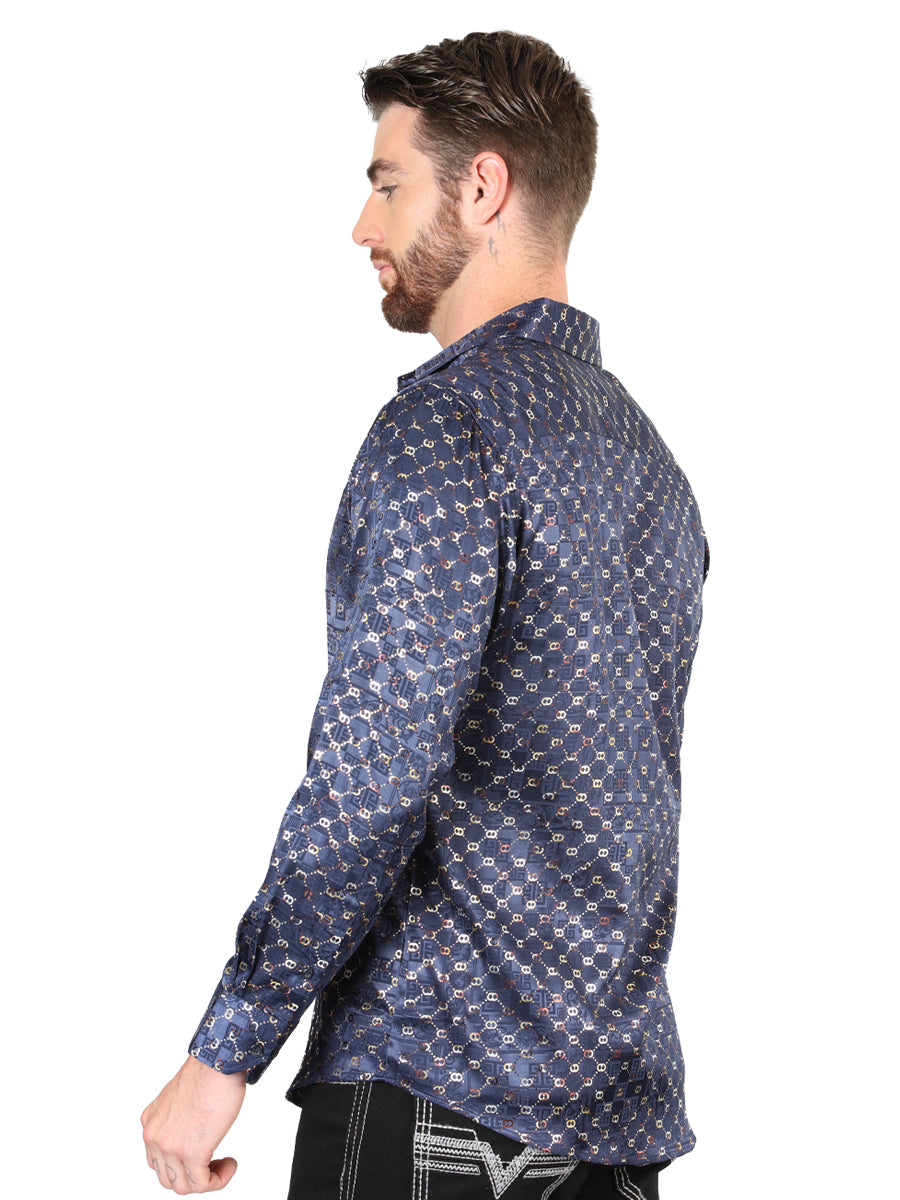 El General Navy/Gold Casual Long-Sleeve Shirt 44548 — view 4