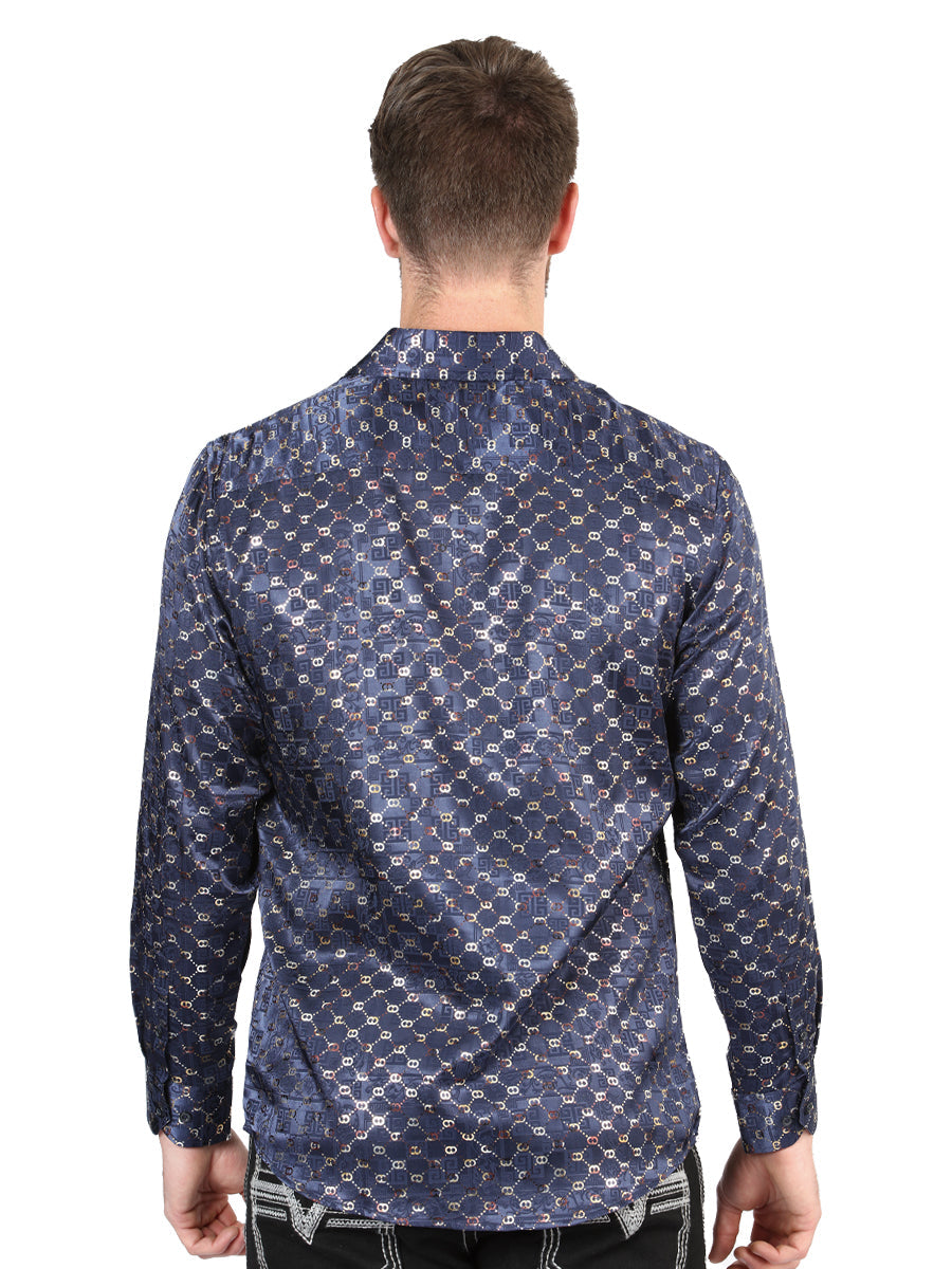El General Navy/Gold Casual Long-Sleeve Shirt 44548 — view 5