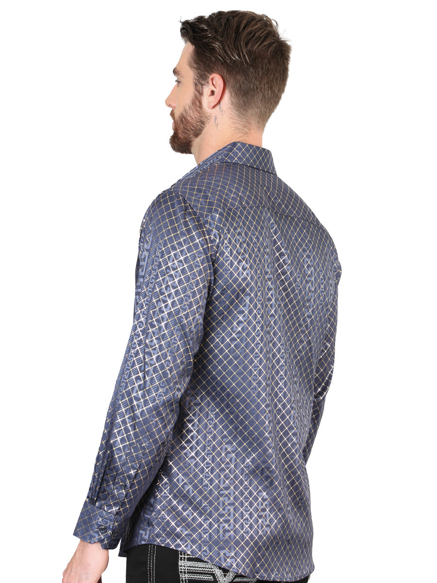El General Navy Blue Casual Long-Sleeve Shirt 44551 — view 4