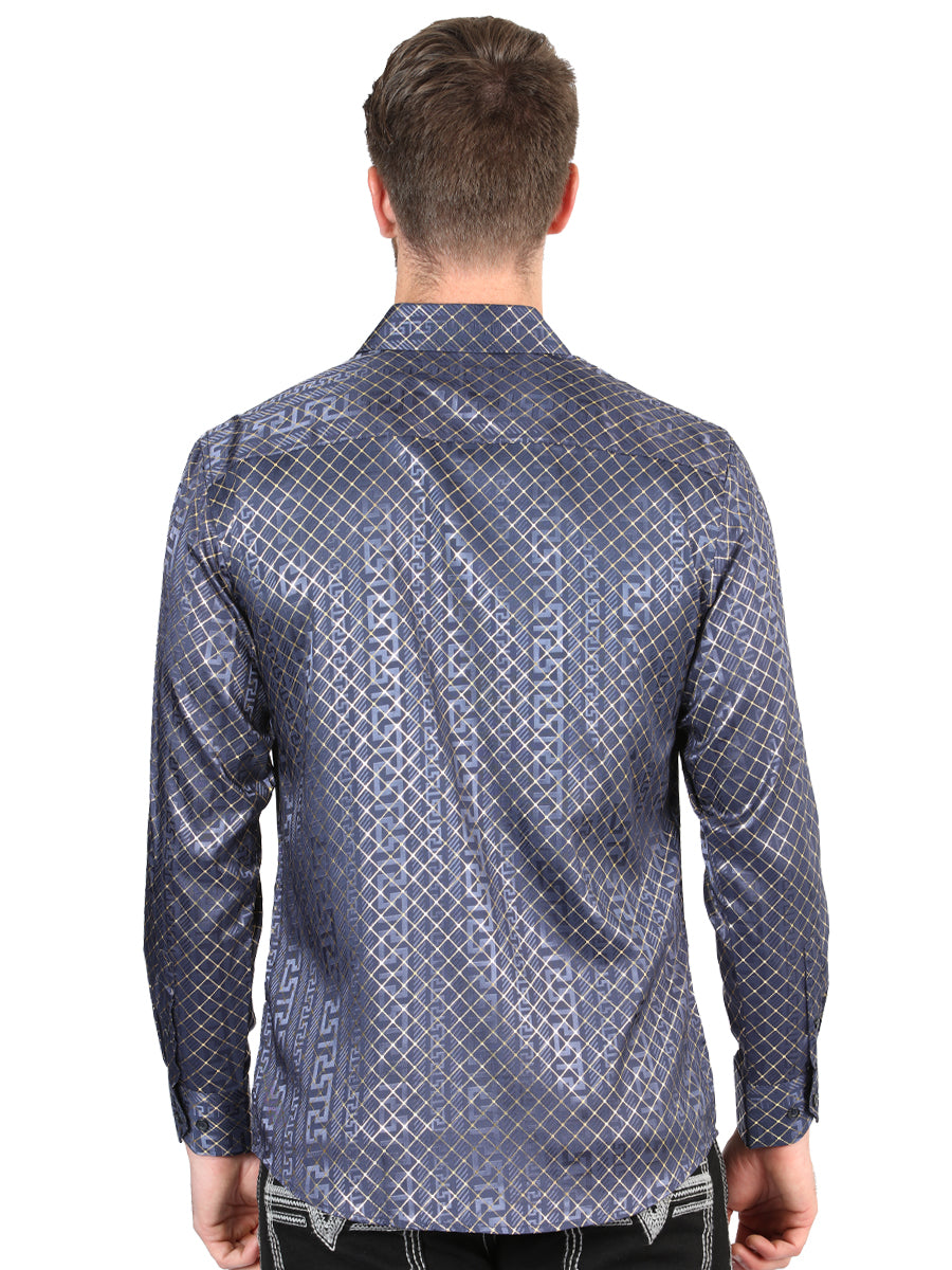 El General Navy Blue Casual Long-Sleeve Shirt 44551 — view 5