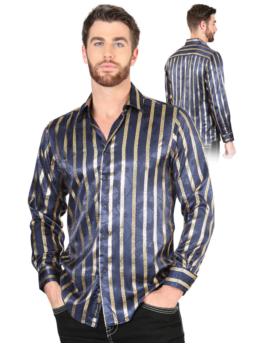El General Navy/Gold Casual Long-Sleeve Shirt 44553 — view 6