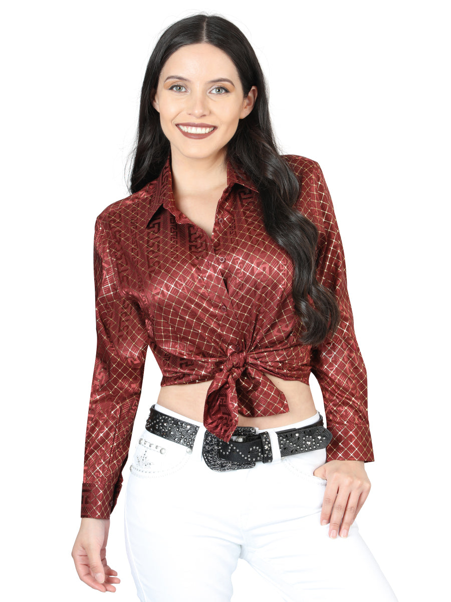 El General Burgundy Casual Long-Sleeve Shirt - 44561