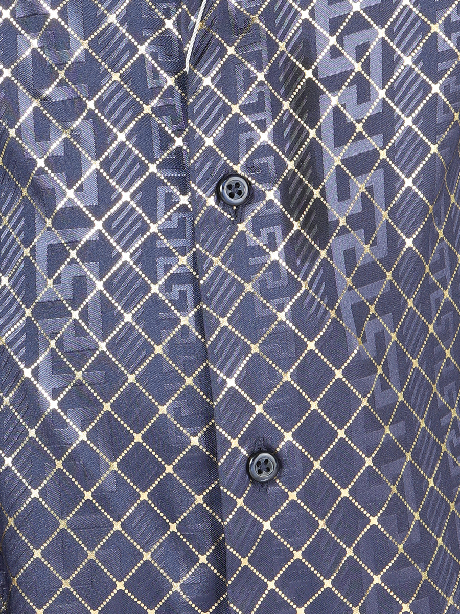El General Navy Blue Casual Long-Sleeve Shirt 44569 — view 2