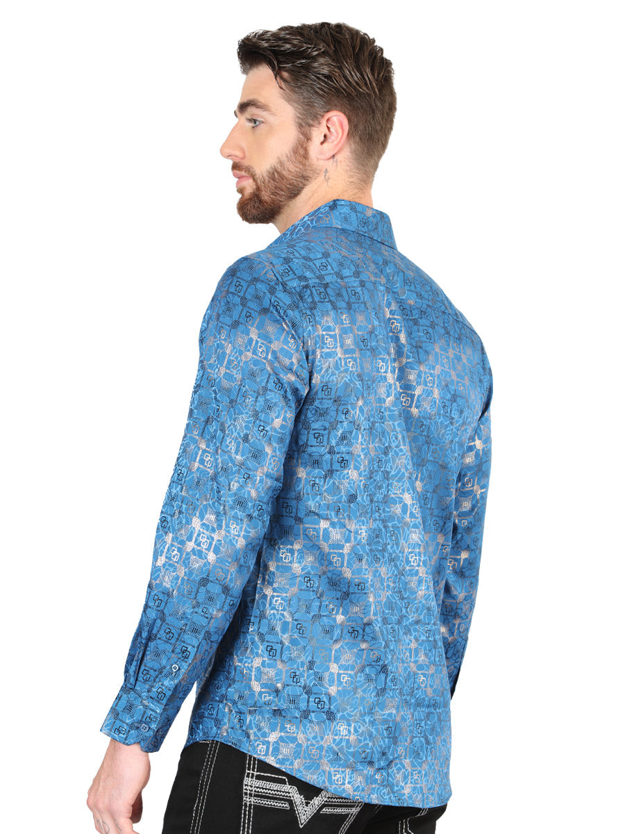 El General Teal Casual Long-Sleeve Shirt 44573 — view 3