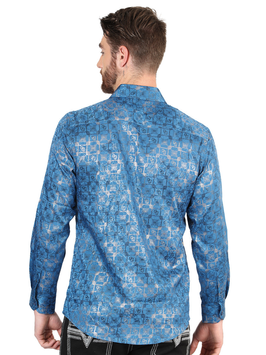 El General Teal Casual Long-Sleeve Shirt 44573 — view 4