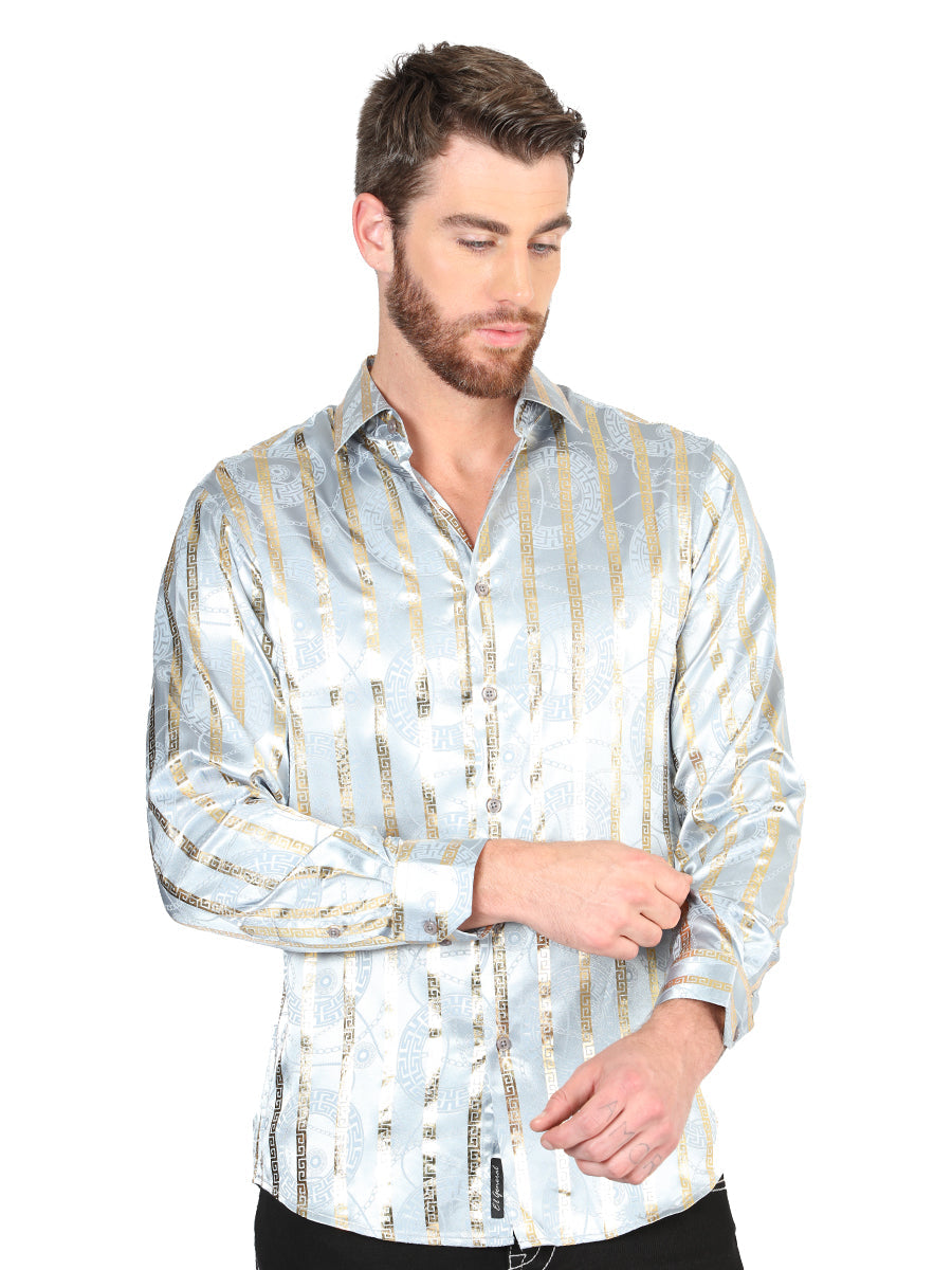 El General Grey/Gold Casual Long-Sleeve Shirt 44578 — view 2