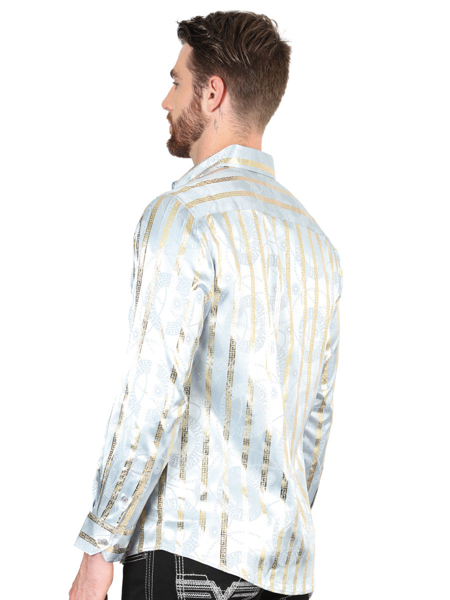 El General Grey/Gold Casual Long-Sleeve Shirt 44578 — view 3