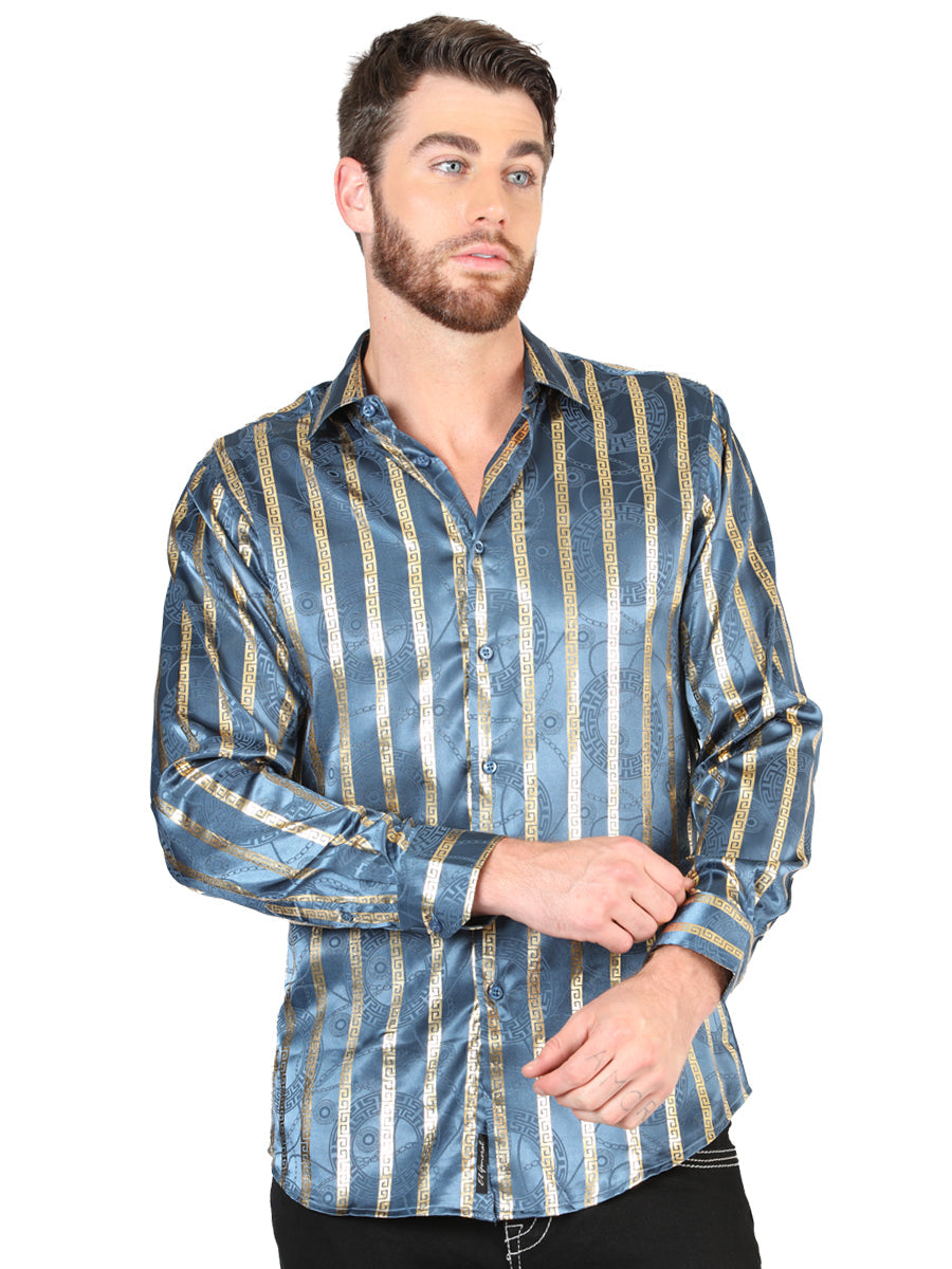 El General Teal Casual Long-Sleeve Shirt 44580 — view 2