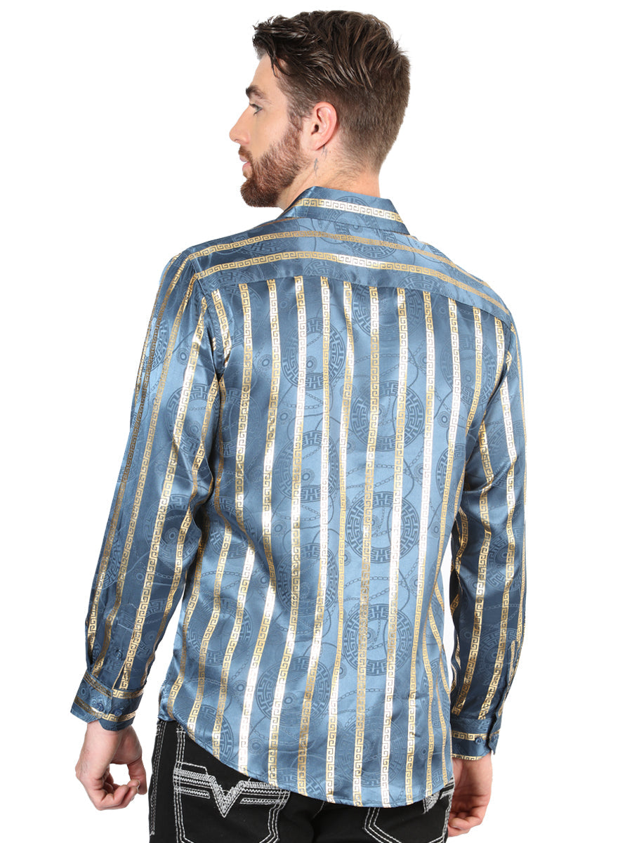 El General Teal Casual Long-Sleeve Shirt 44580 — view 4