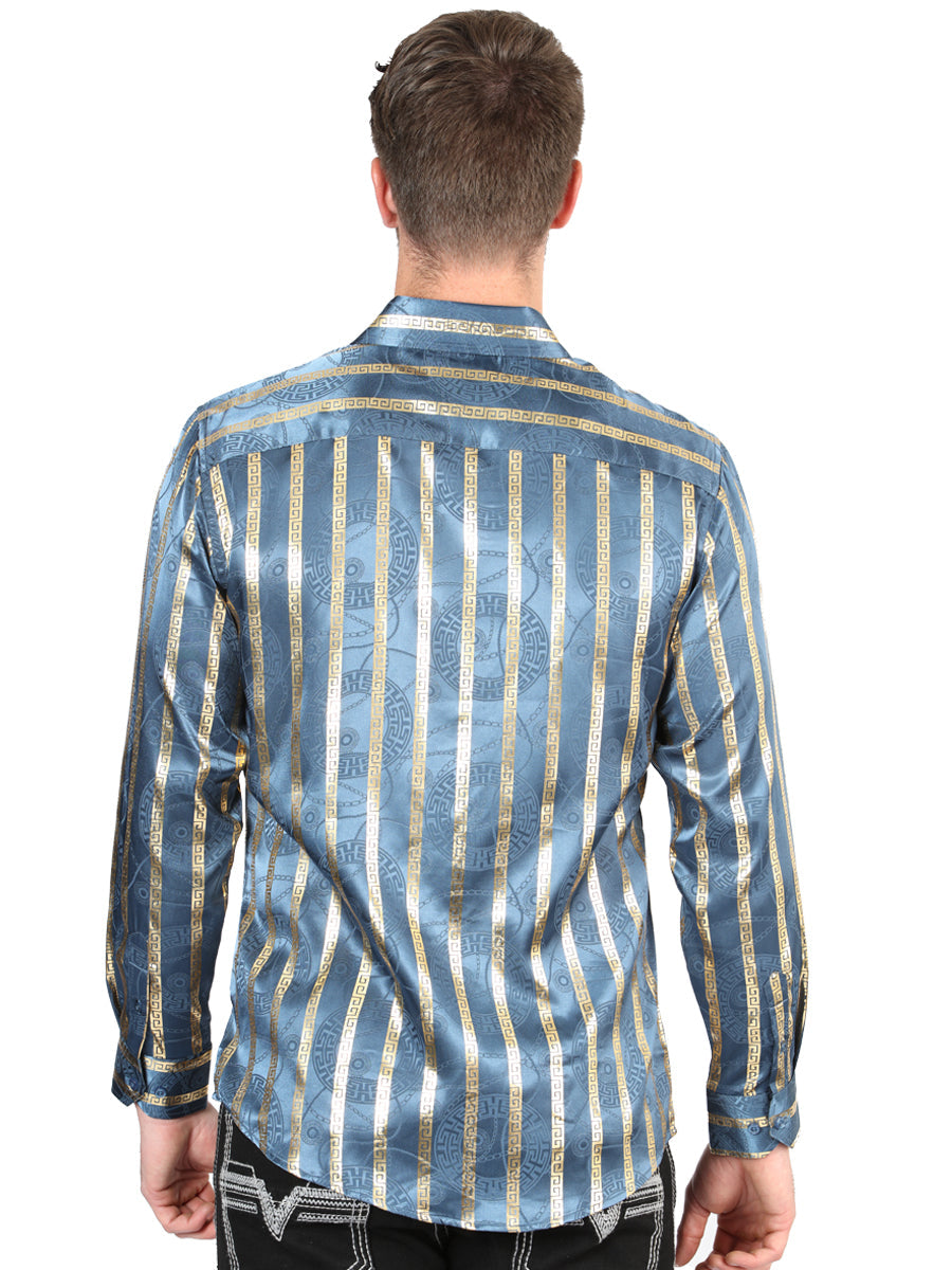 El General Teal Casual Long-Sleeve Shirt 44580 — view 5