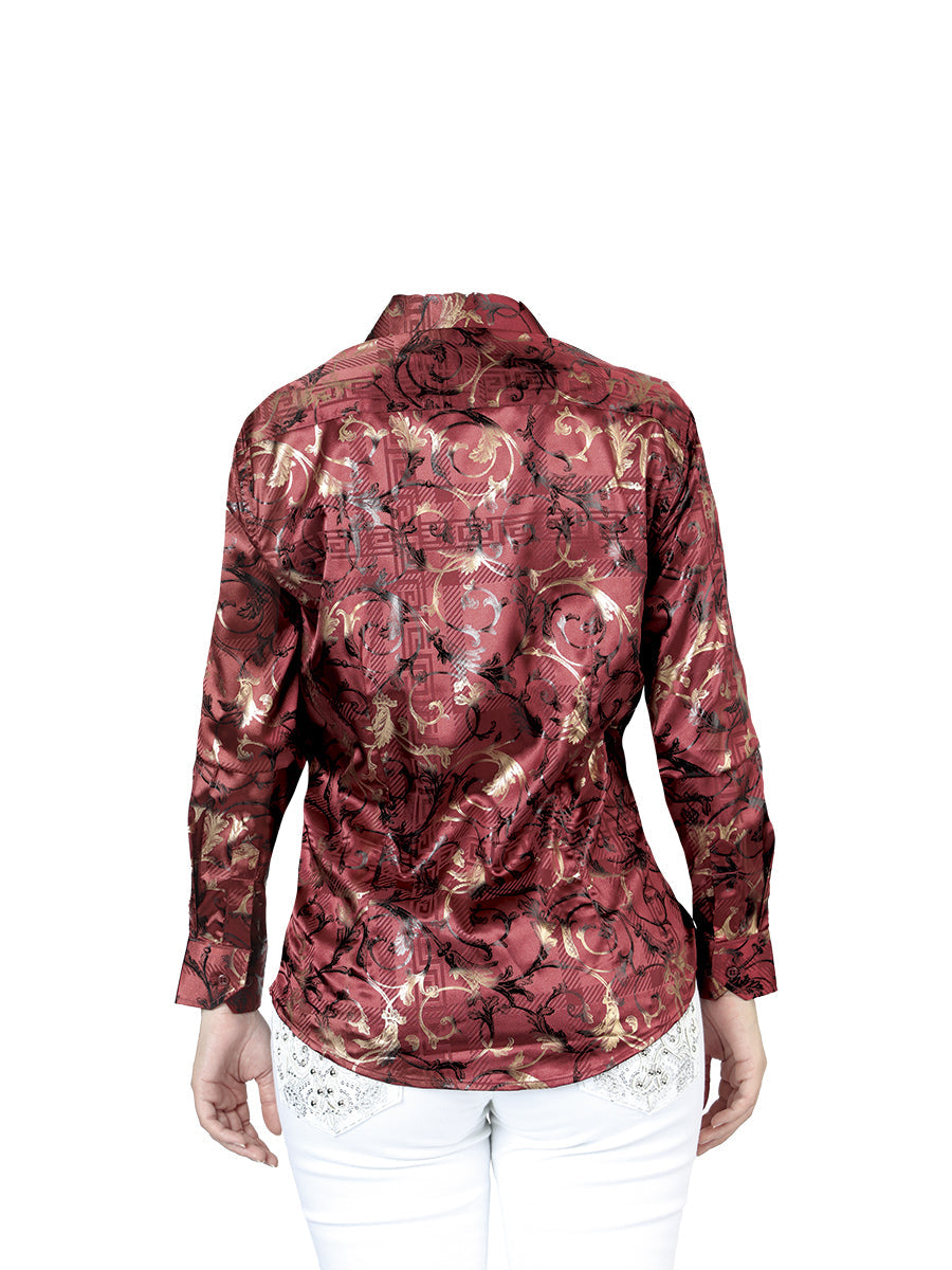 El General Burgundy Casual Long-Sleeve Shirt 44595 — view 3