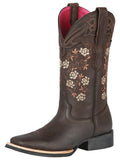 El General Women’s Leather Cowgirl Boots - Made in Mexico - Crazy Brown 44635