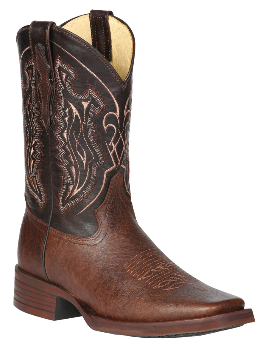 El General Men’s Leather Cowboy Boot - Made in Mexico - Brown 44655 — view 2