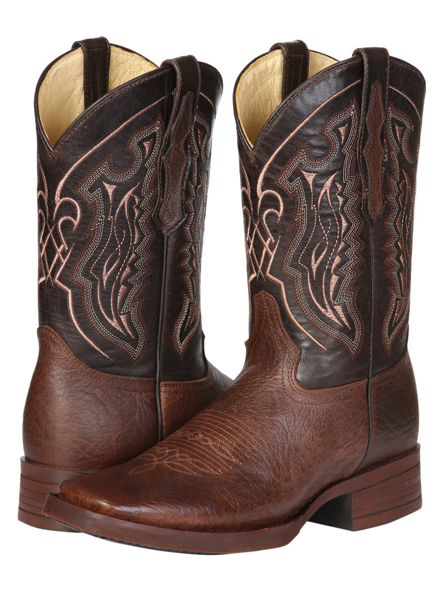 El General Men’s Leather Cowboy Boot - Made in Mexico - Brown 44655 — view 3