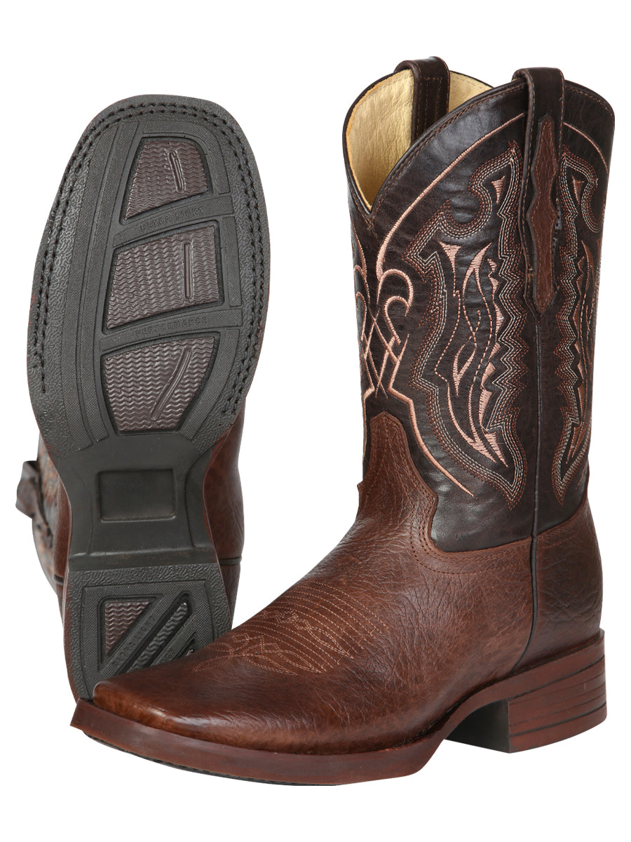 El General Men’s Leather Cowboy Boot - Made in Mexico - Brown 44655 — view 4