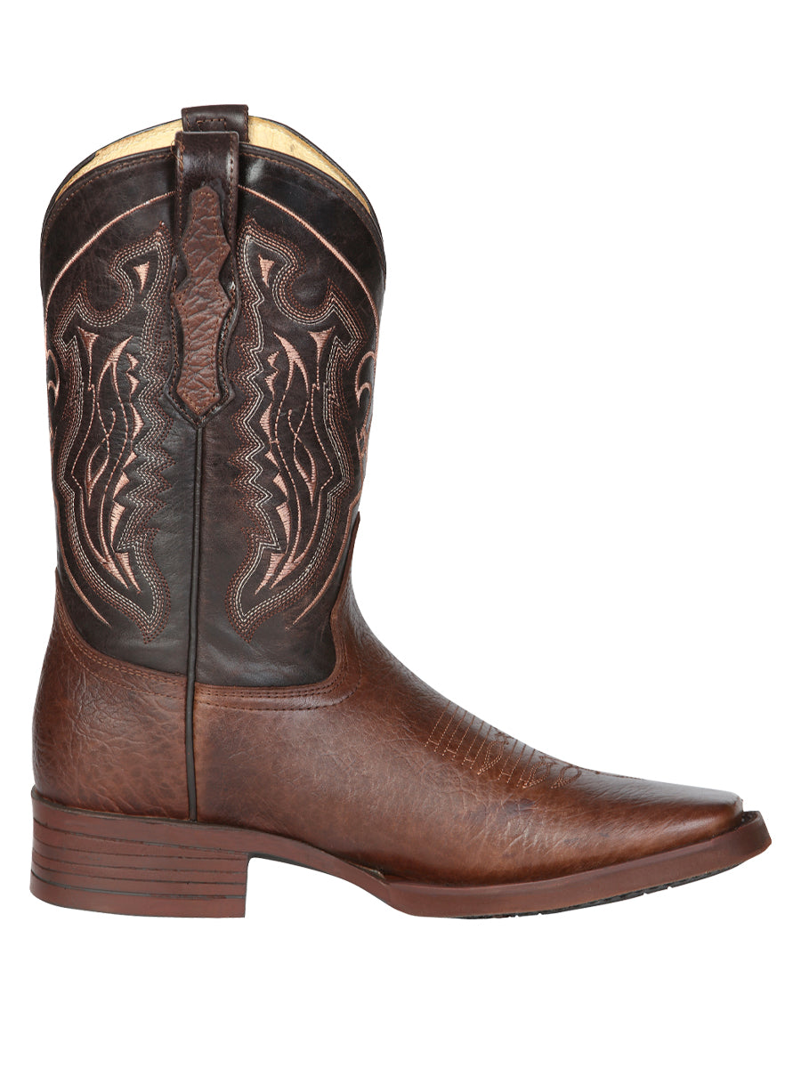 El General Men’s Leather Cowboy Boot - Made in Mexico - Brown 44655 — view 6