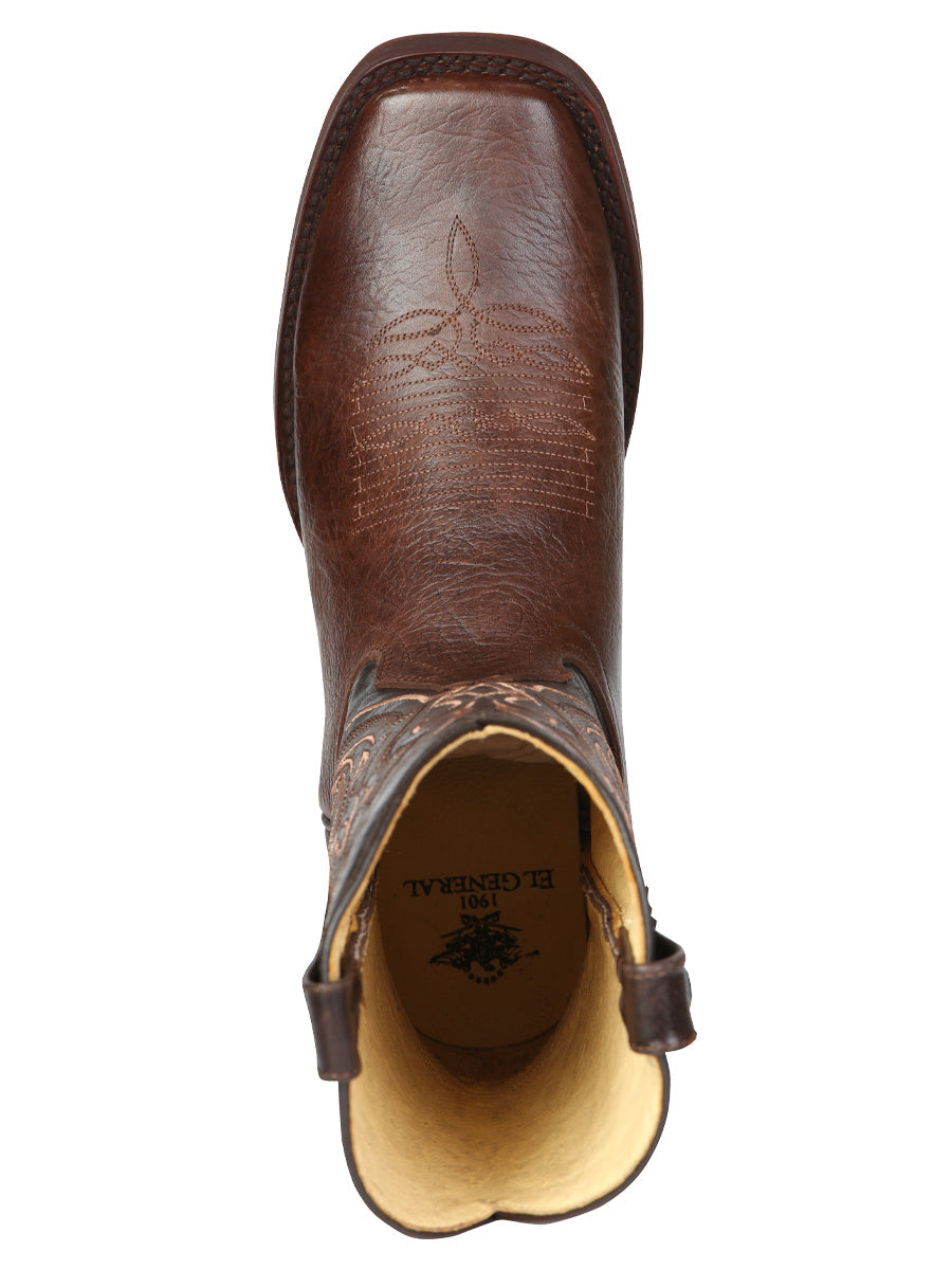 El General Men’s Leather Cowboy Boot - Made in Mexico - Brown 44655 — view 9