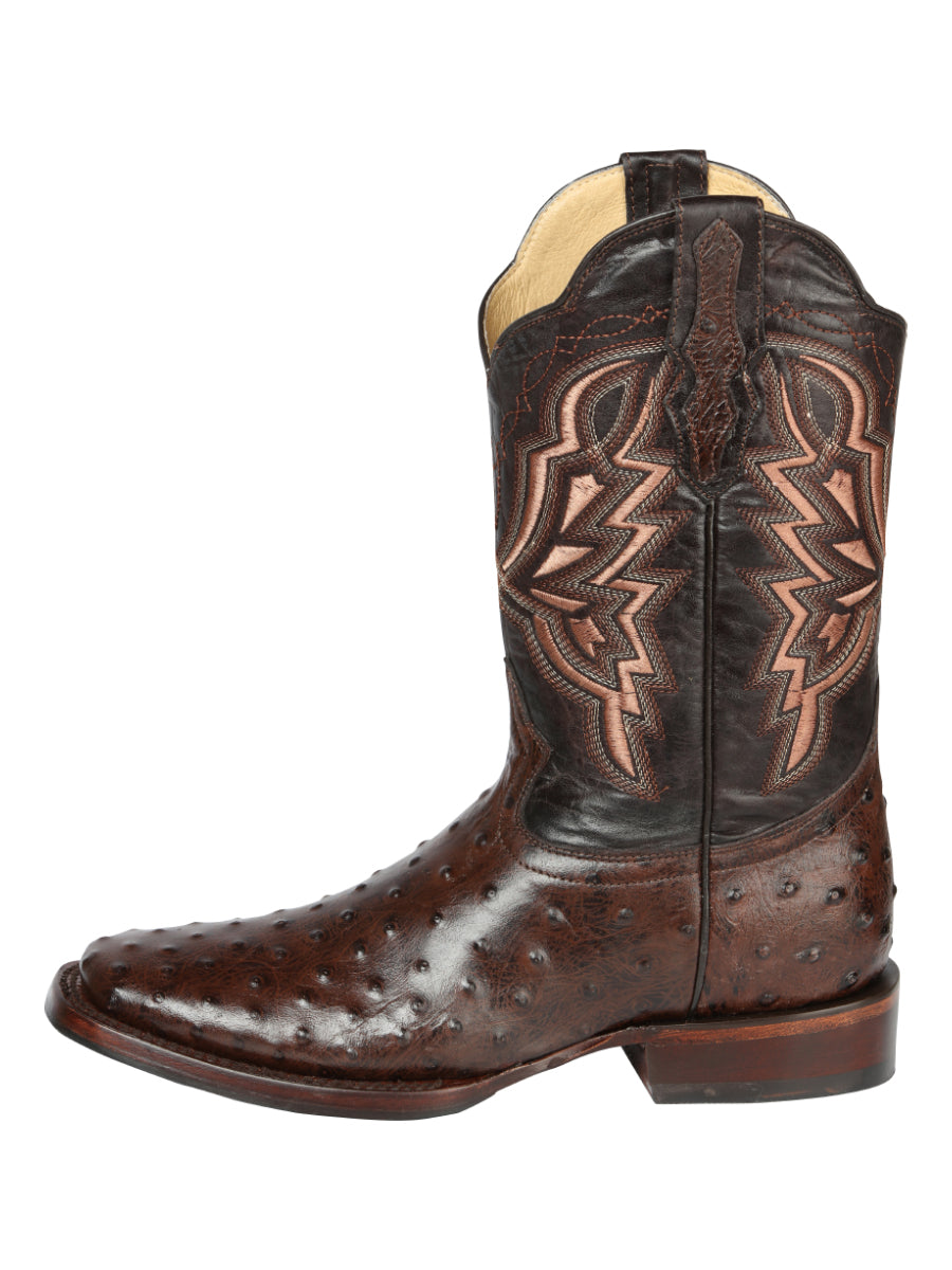 El General Rodeo Boot- Imit Avestruz - Brown 44665 — view 2