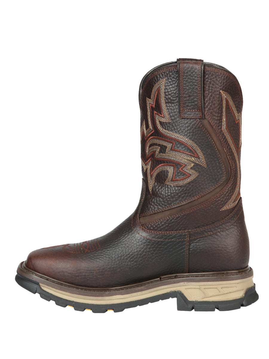 El General Men's Leather Work Boot - Made in Mexico - Bull Fight Cafe Brown 44692 — view 2