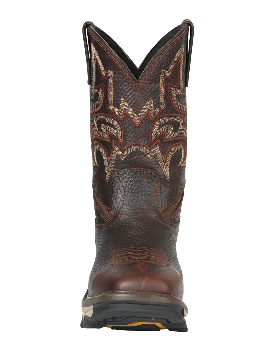 El General Men's Leather Work Boot - Made in Mexico - Bull Fight Cafe Brown 44692 — view 3