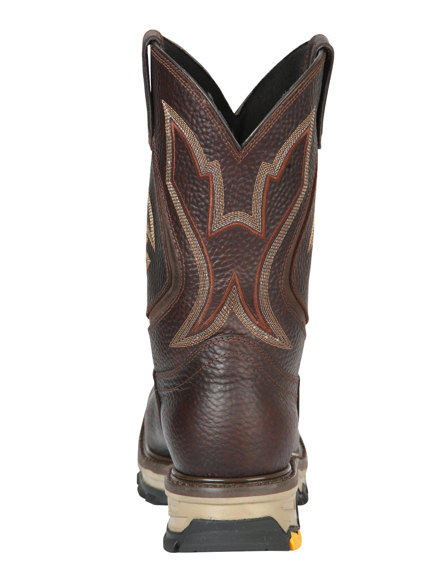 El General Men's Leather Work Boot - Made in Mexico - Bull Fight Cafe Brown 44692 — view 4