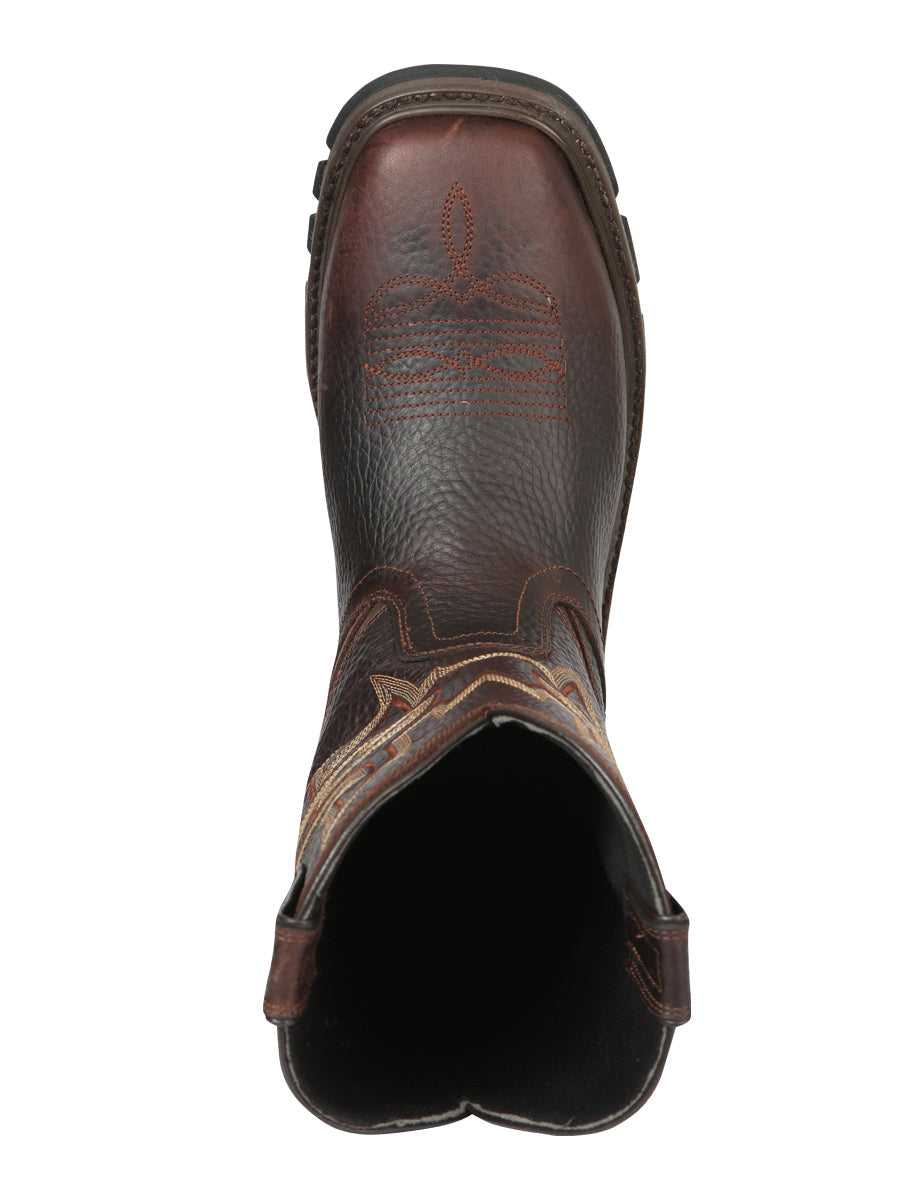 El General Men's Leather Work Boot - Made in Mexico - Bull Fight Cafe Brown 44692 — view 5