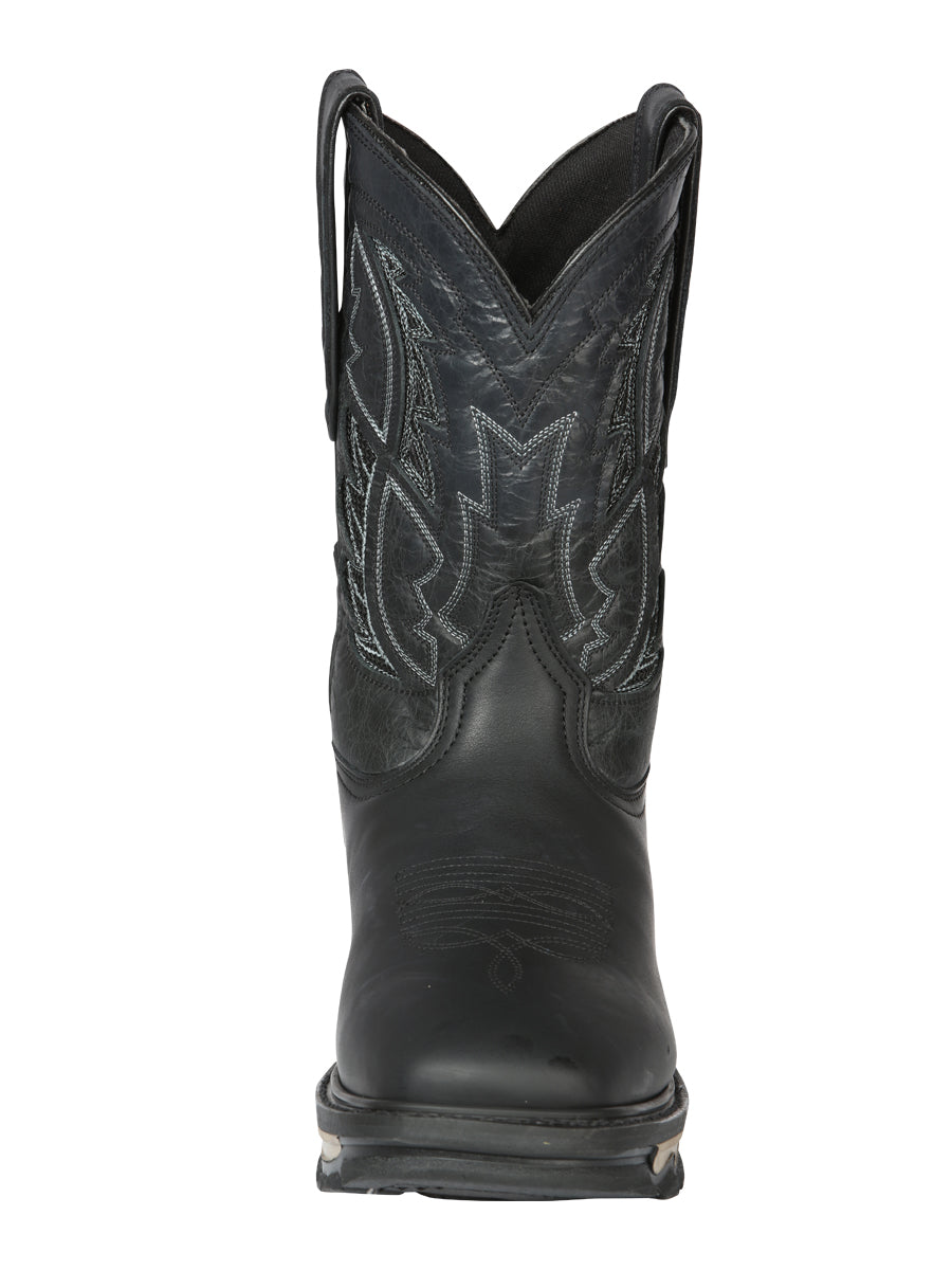 El General Men's Leather Work Boot - Made in Mexico - Crazy Black 44694 — view 3