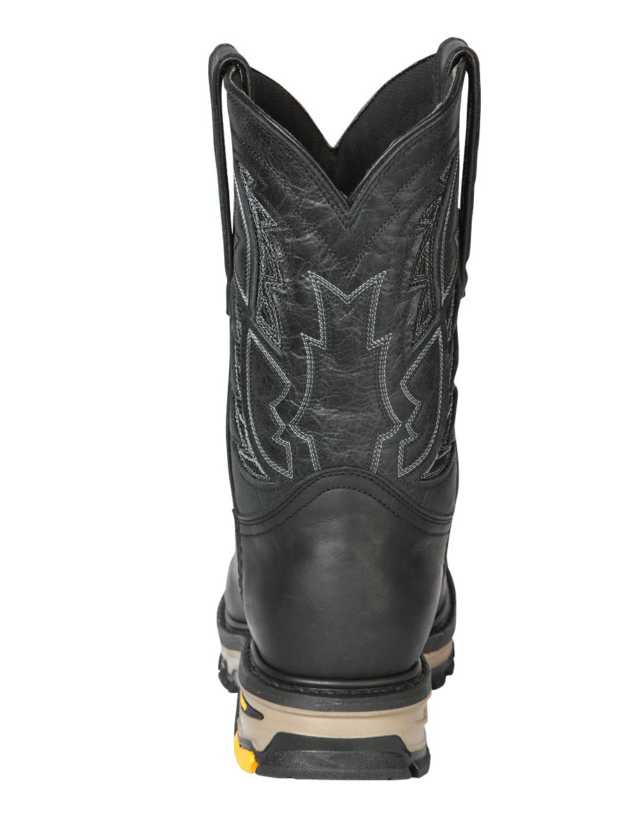 El General Men's Leather Work Boot - Made in Mexico - Crazy Black 44694 — view 4