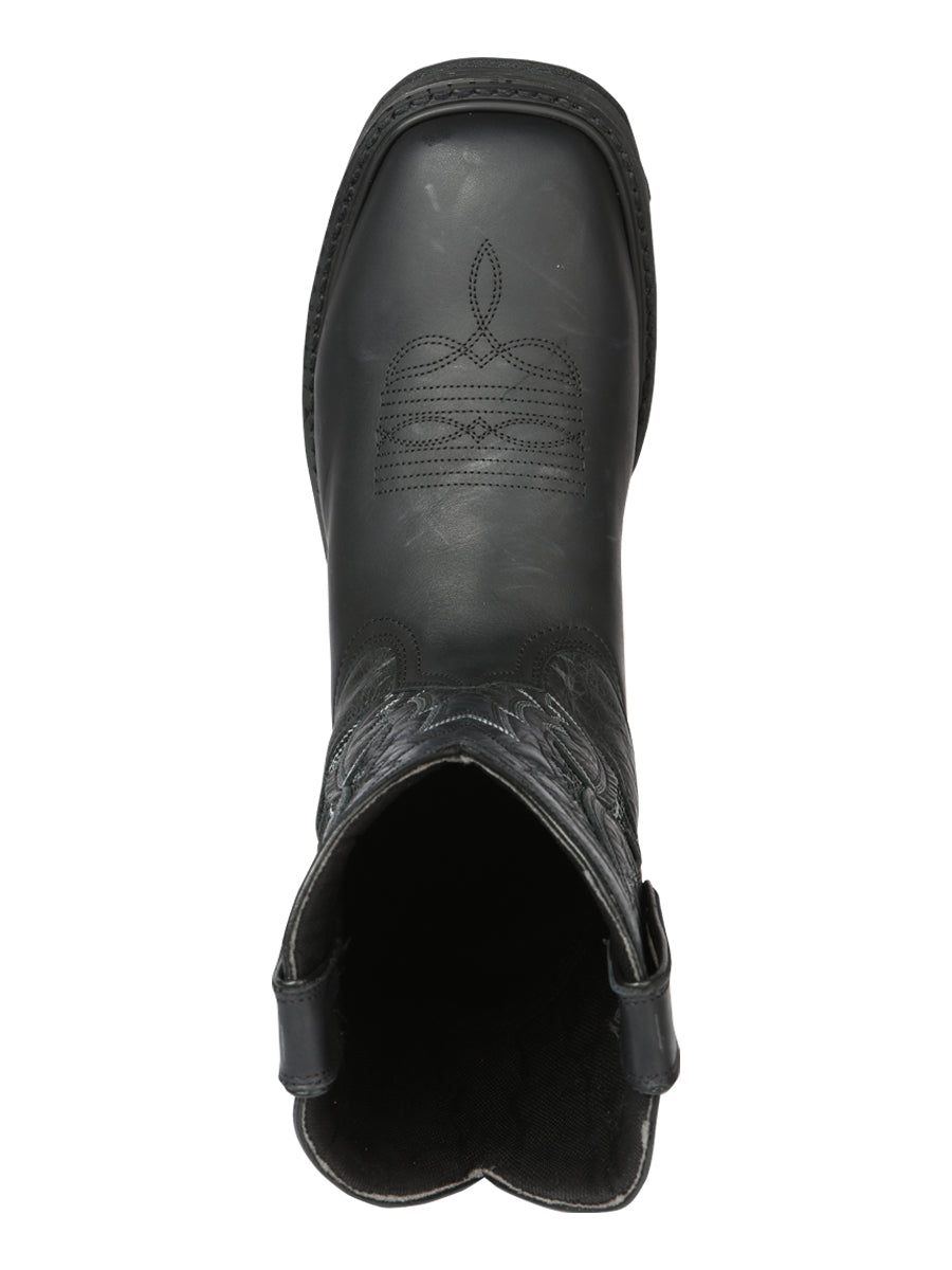 El General Men's Leather Work Boot - Made in Mexico - Crazy Black 44694 — view 5