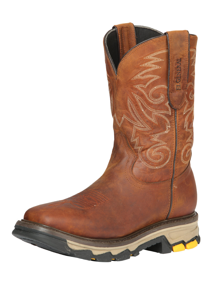 El General Men's Leather Work Boot - Made in Mexico - Wisky Brown 44695