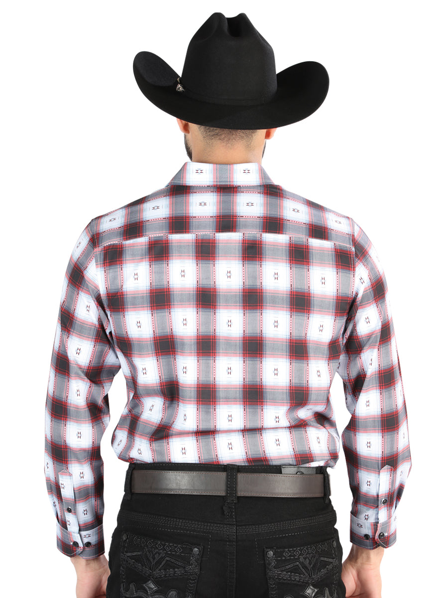 El General - Casual Long Sleeve Shirt - Black/Red 44701 — view 2