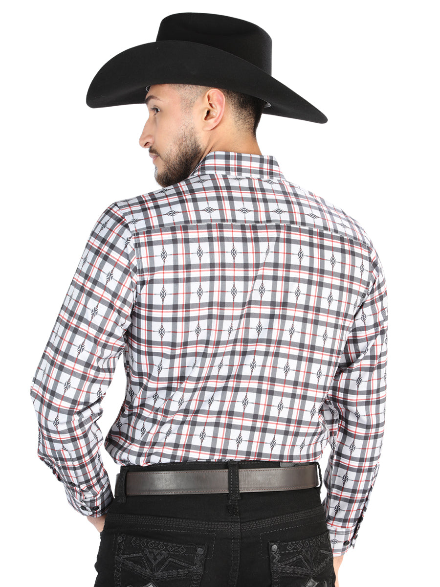 El General - Casual Long Sleeve Shirt - Black/White 44703 — view 2