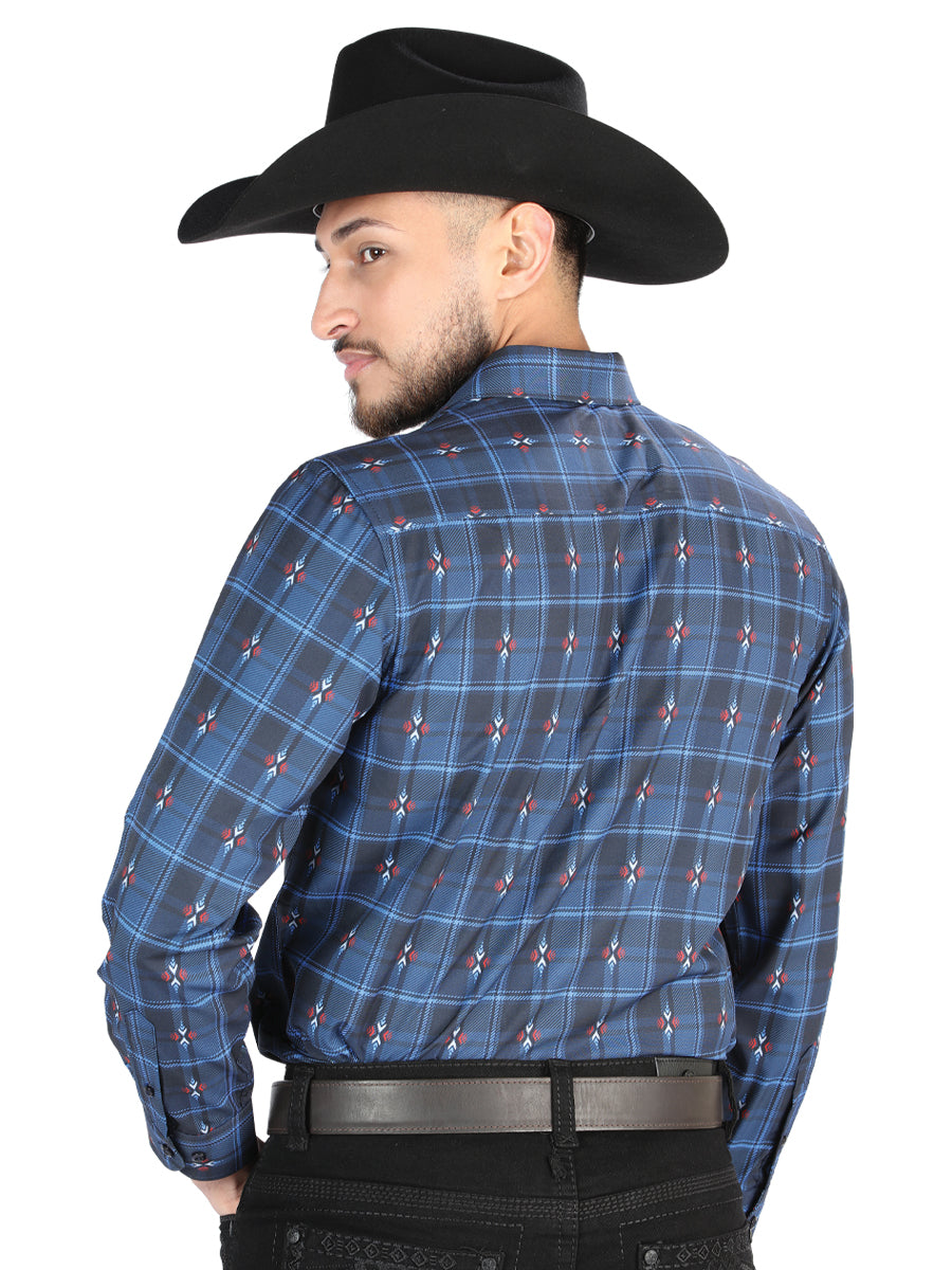 El General - Casual Long Sleeve Shirt - Black/Brown 44704 — view 2