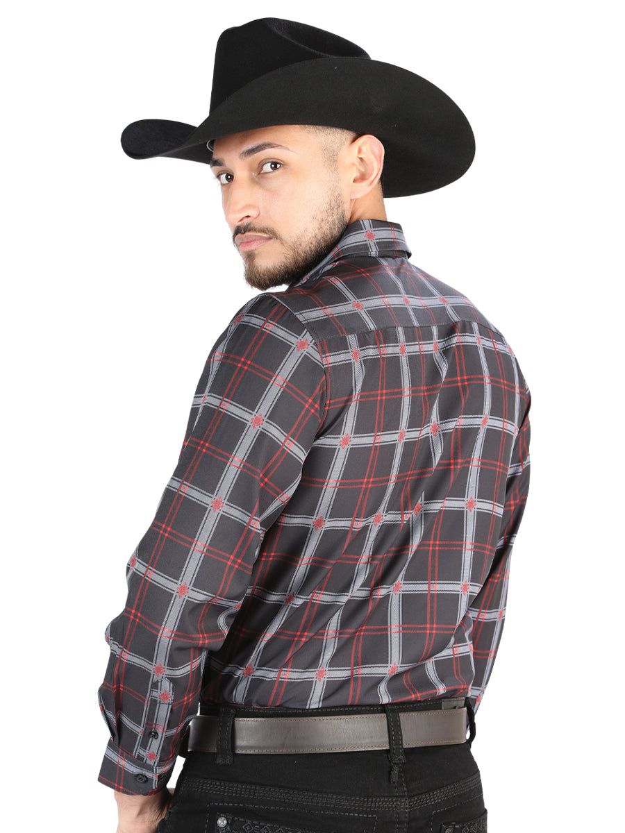 El General - Casual Long Sleeve Shirt - Black/Gray 44709 — view 2