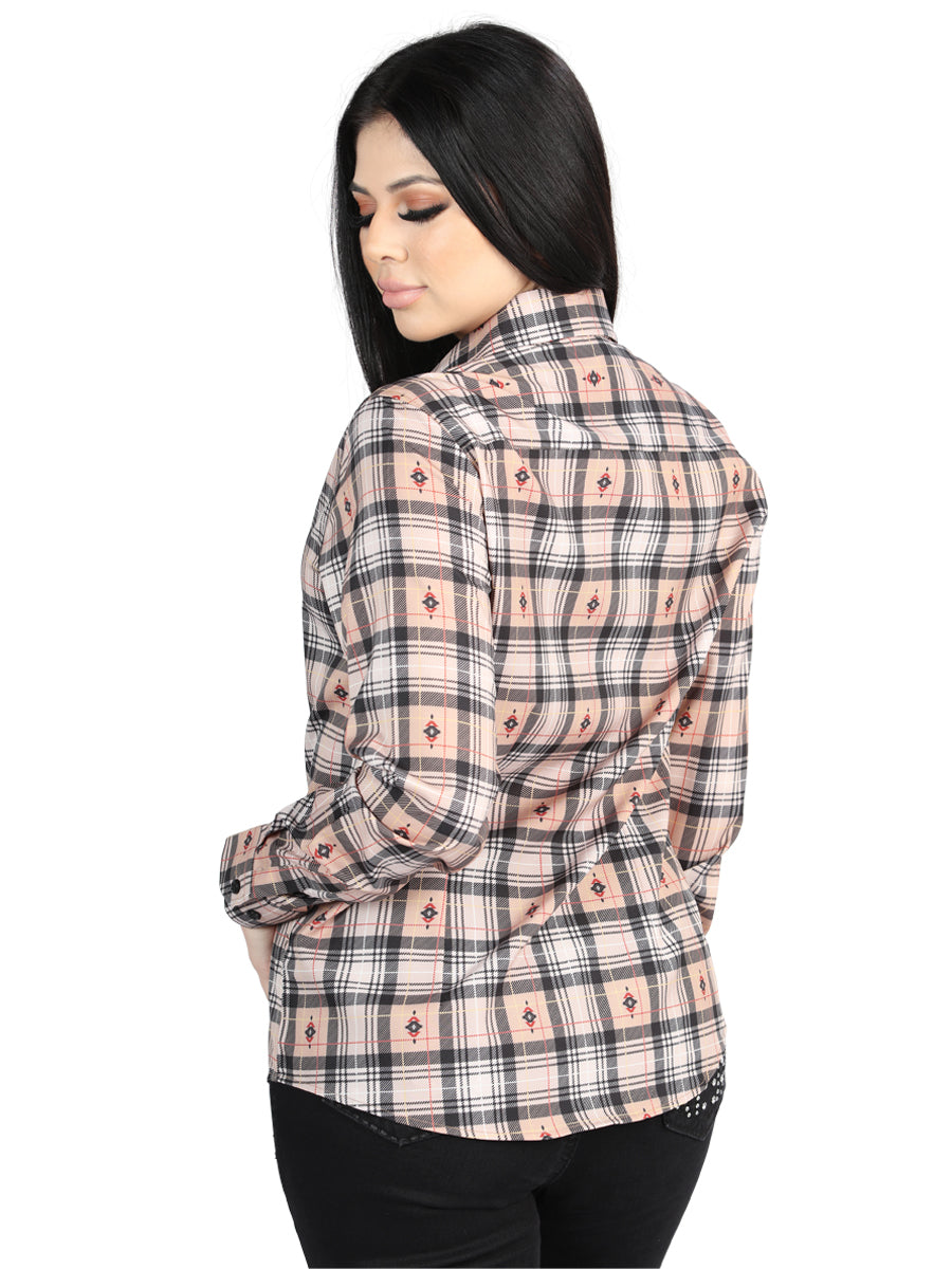 El General - Casual Long-Sleeve Shirt - Beige/Black 44715 — view 2