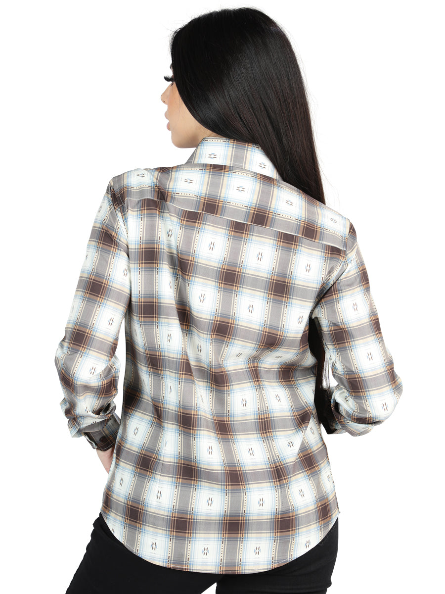 El General - Casual Long-Sleeve Shirt - Brown/Sand 44717 — view 3