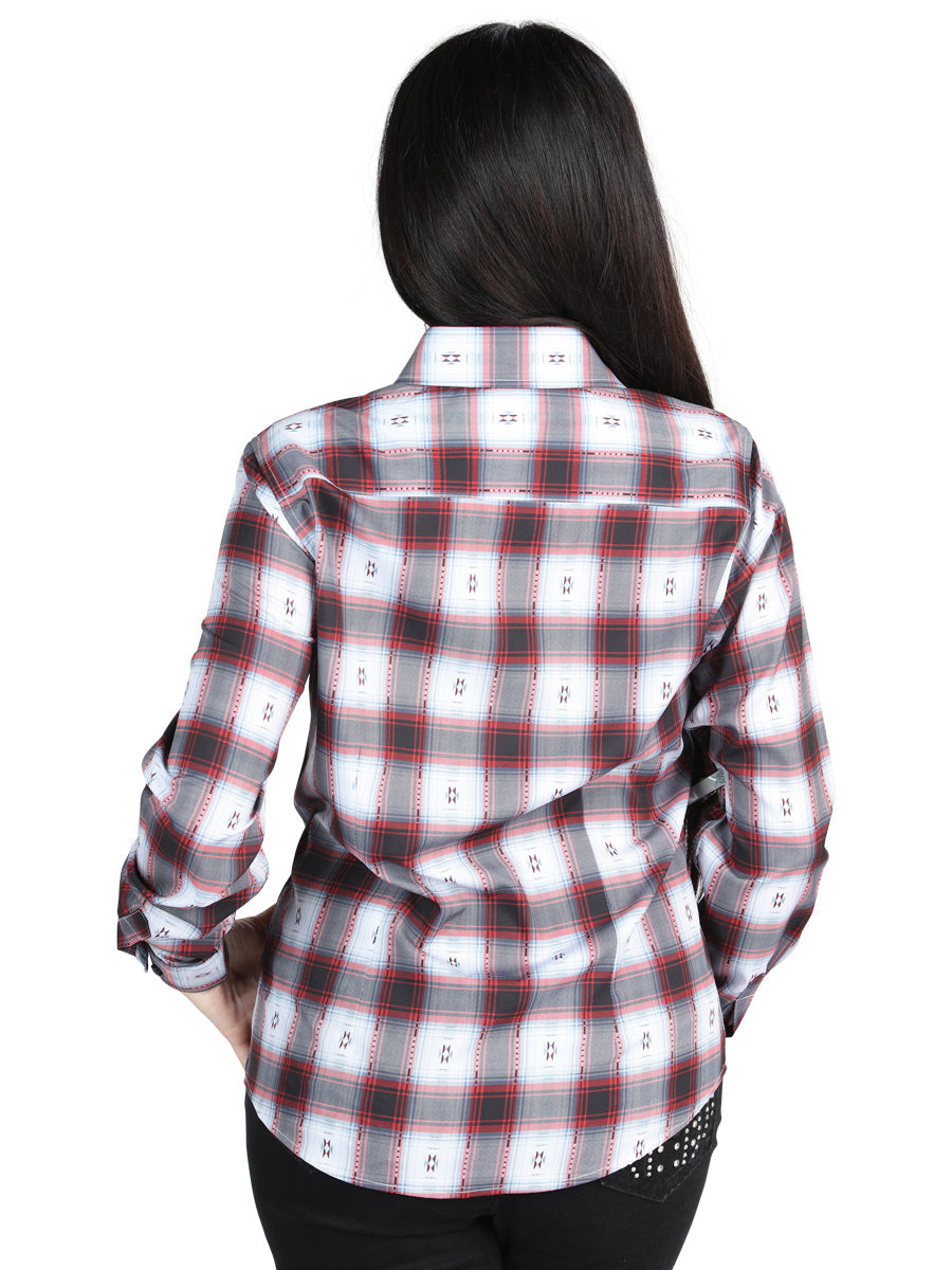El General - Casual Long-Sleeve Shirt - Red/Black 44718 — view 2