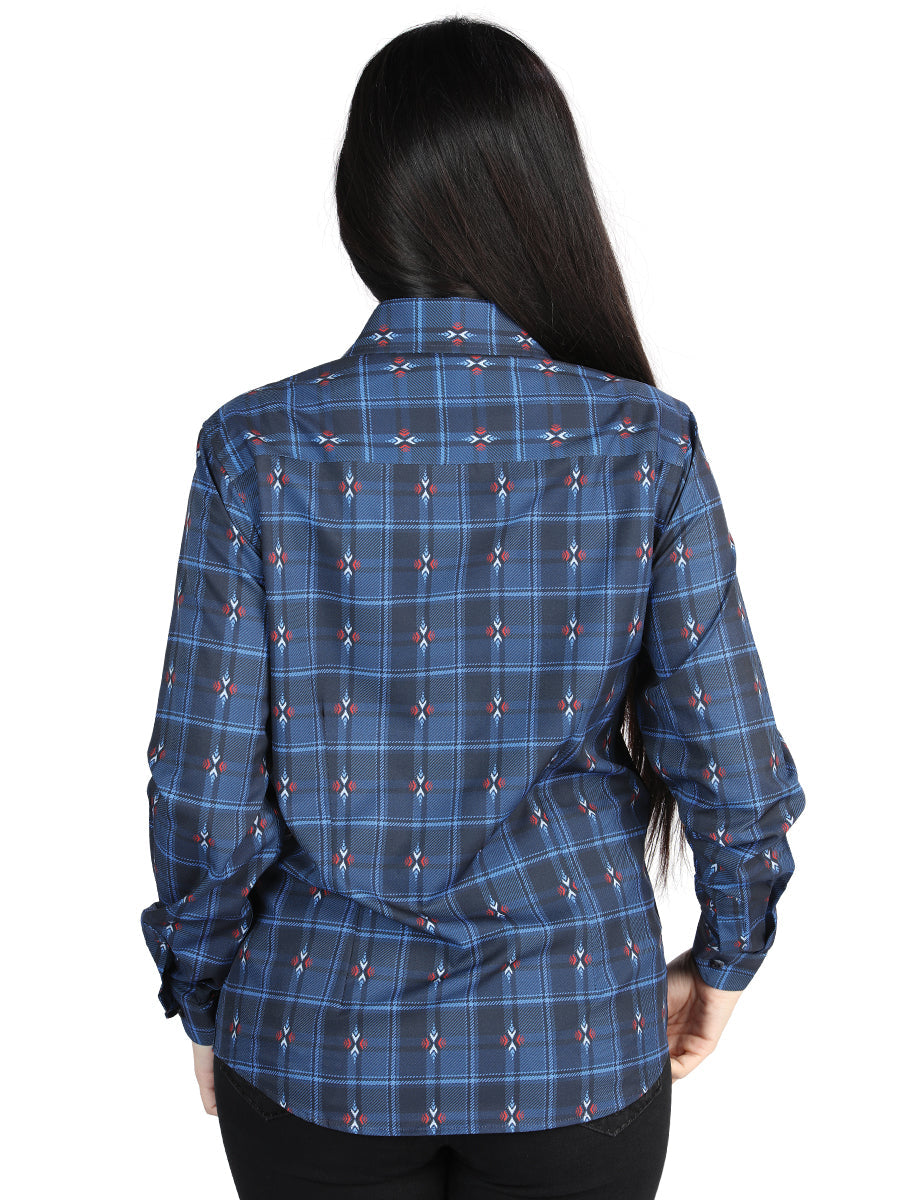 El General - Casual Long-Sleeve Shirt - Black/Blue 44721 — view 2