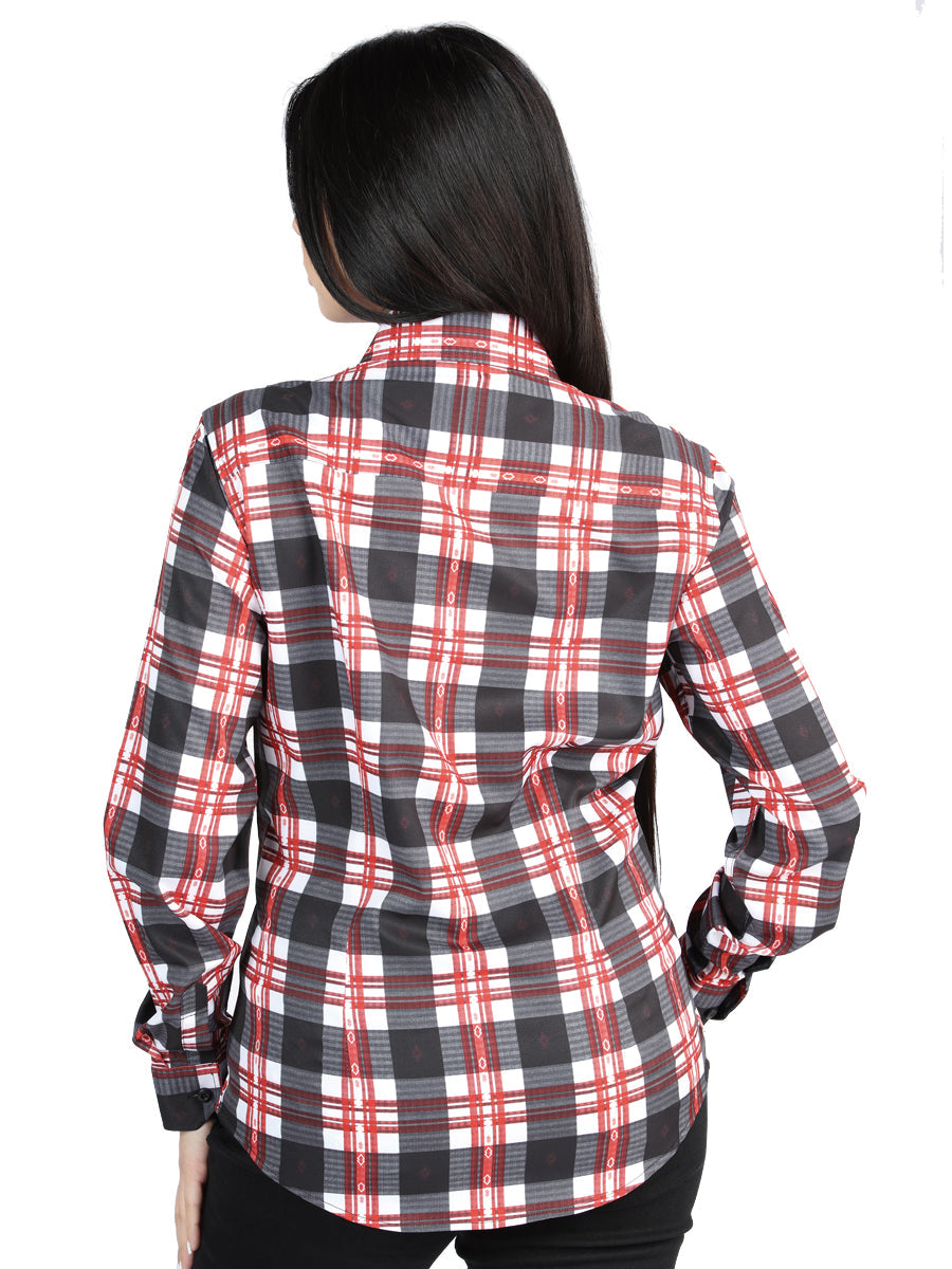 El General - Casual Long-Sleeve Shirt - White/Red 44724 — view 2