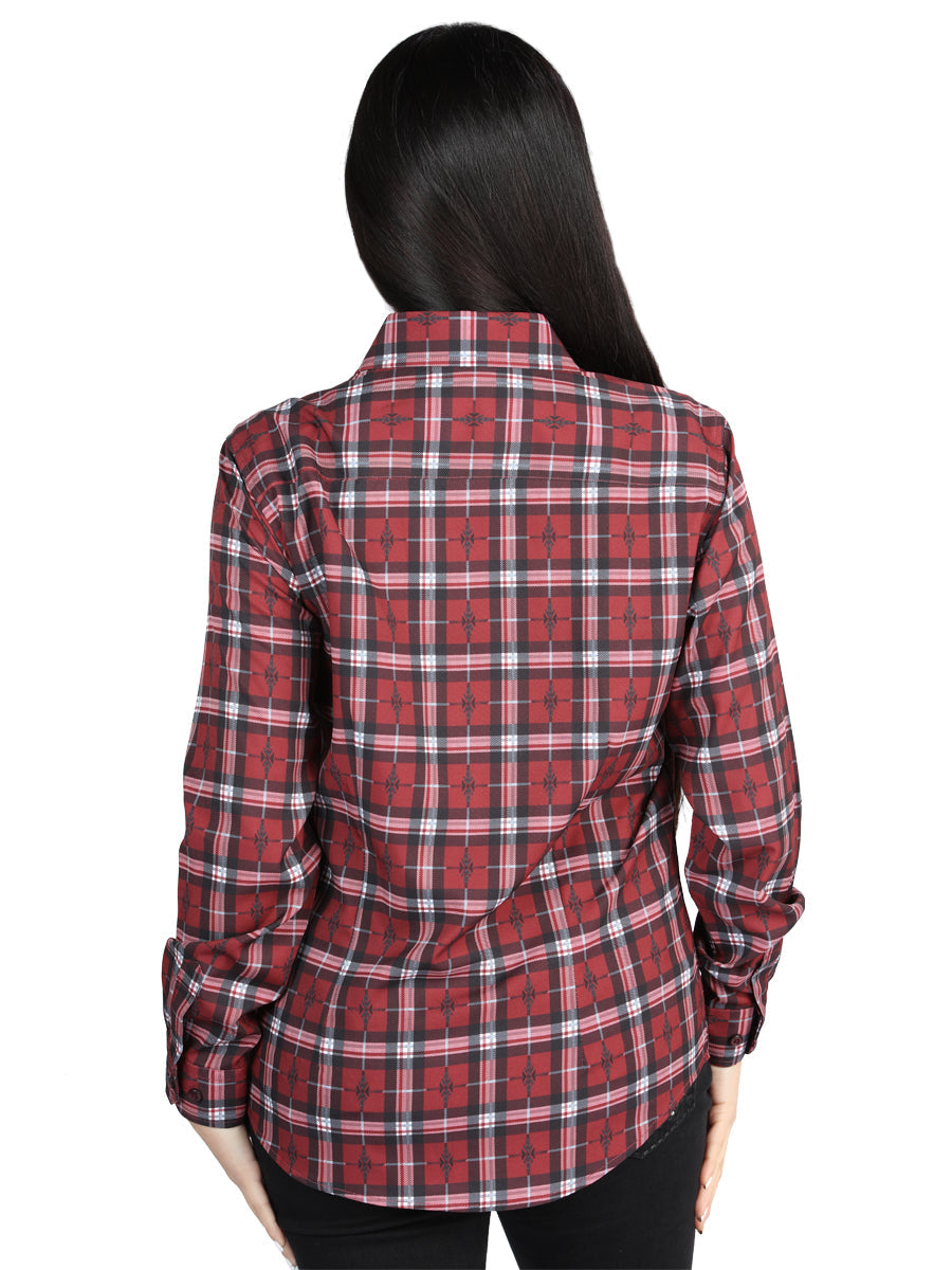 El General - Casual Long-Sleeve Shirt - Red/Black 44727 — view 2