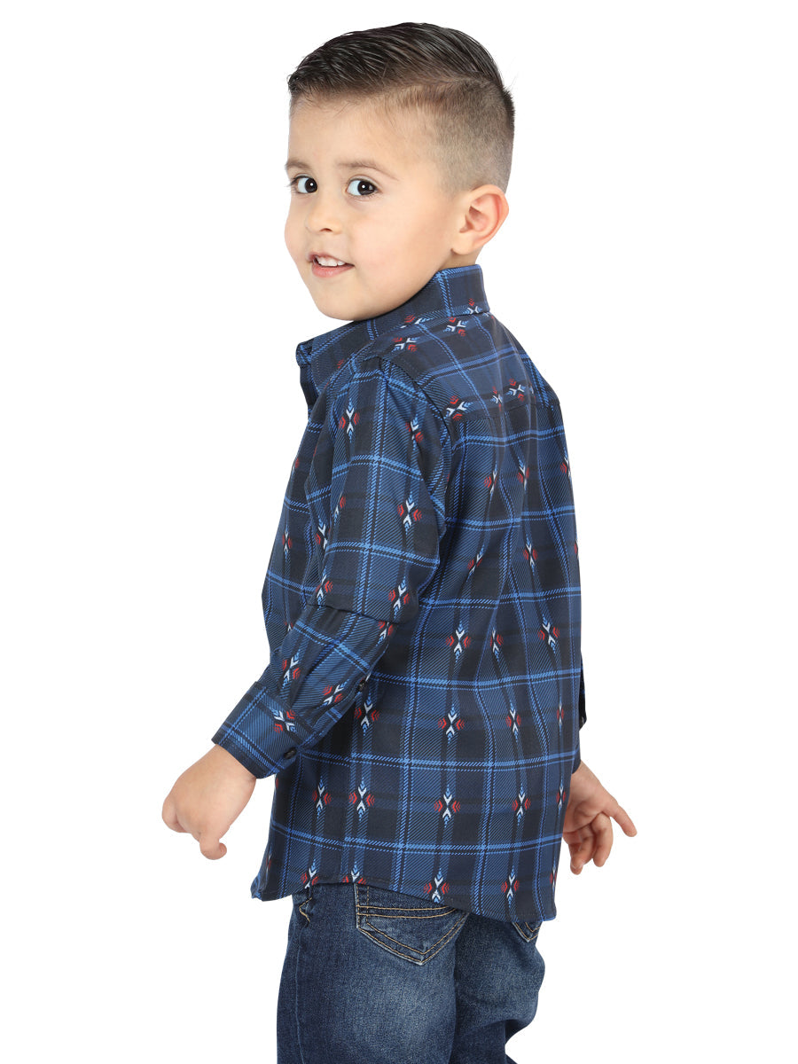 El General Black/Blue Casual Long-Sleeve Shirt 44738 — view 2