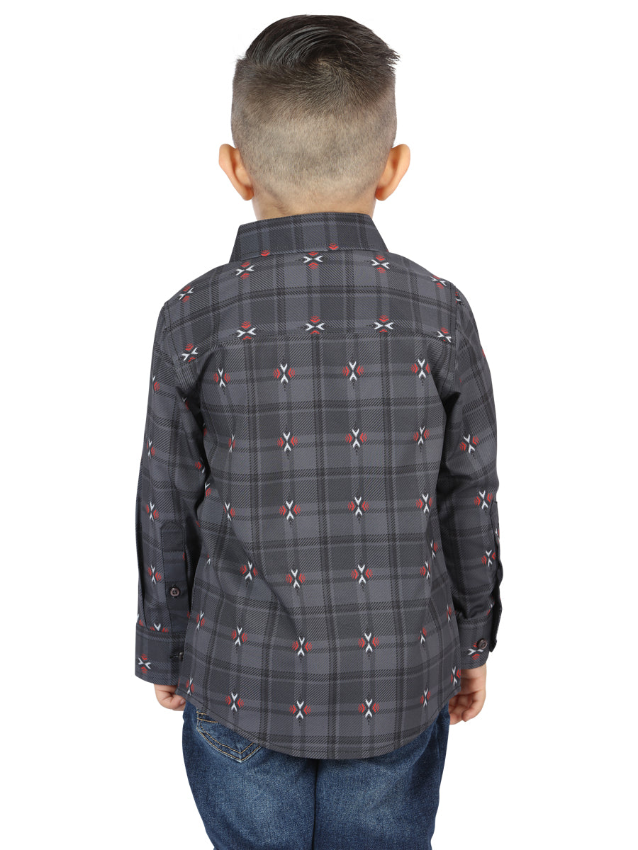 El General Gray/Brown Casual Long-Sleeve Shirt 44742 — view 2