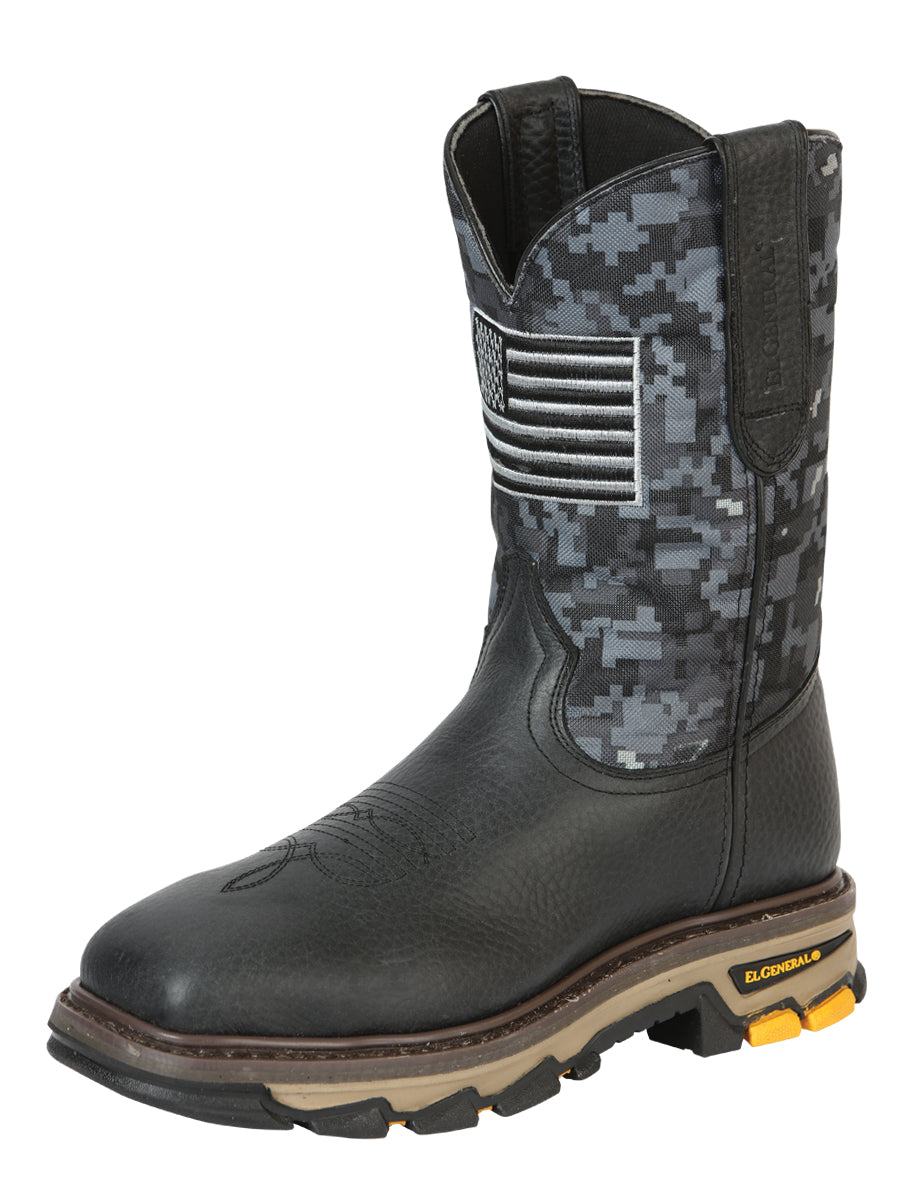 El General Men’s Steel Toe Work Boot - Bull Fight Leather - Black 44774