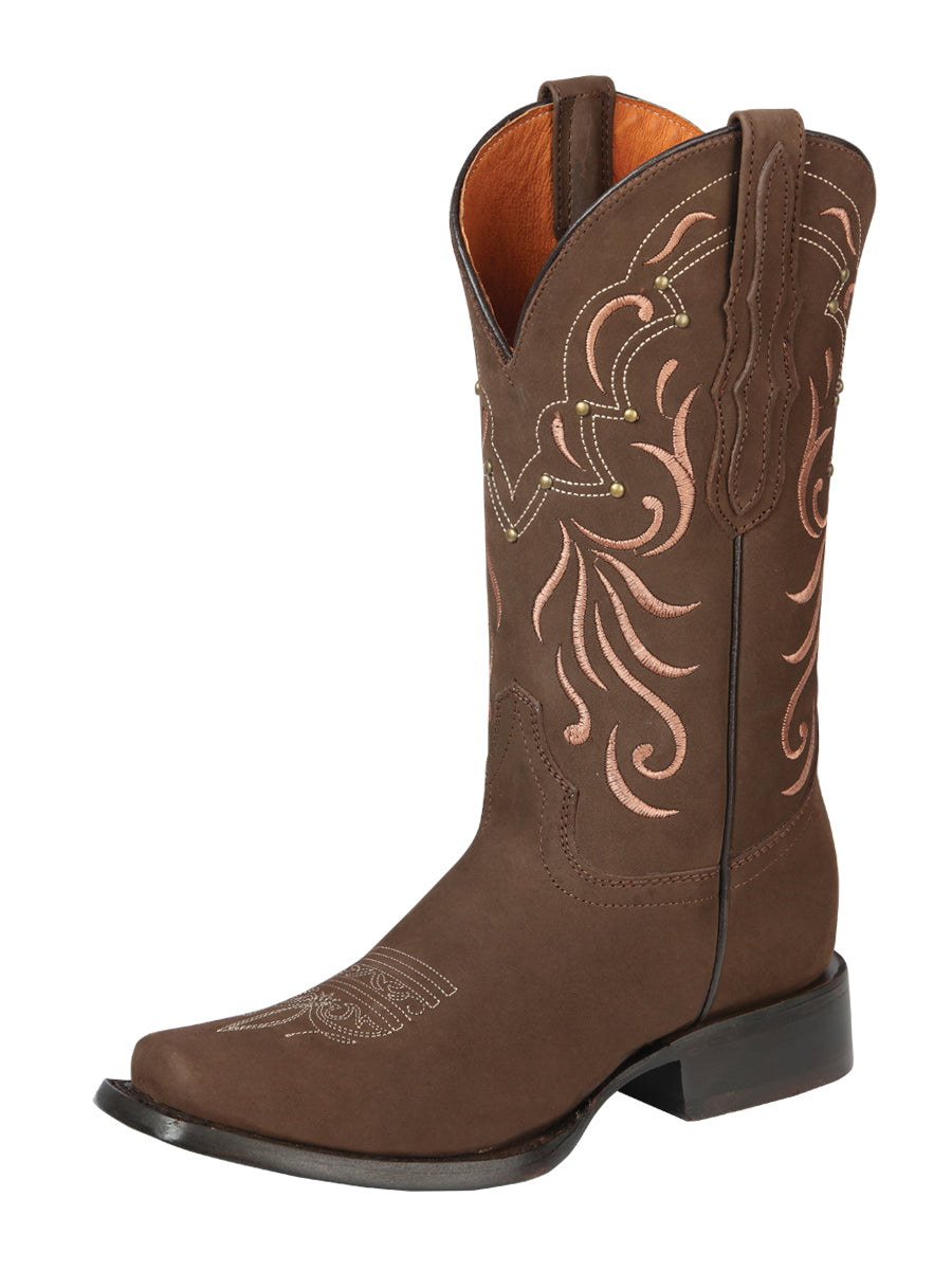 El General Women’s Rodeo Boots - Nubuck Leather - Camel 44849