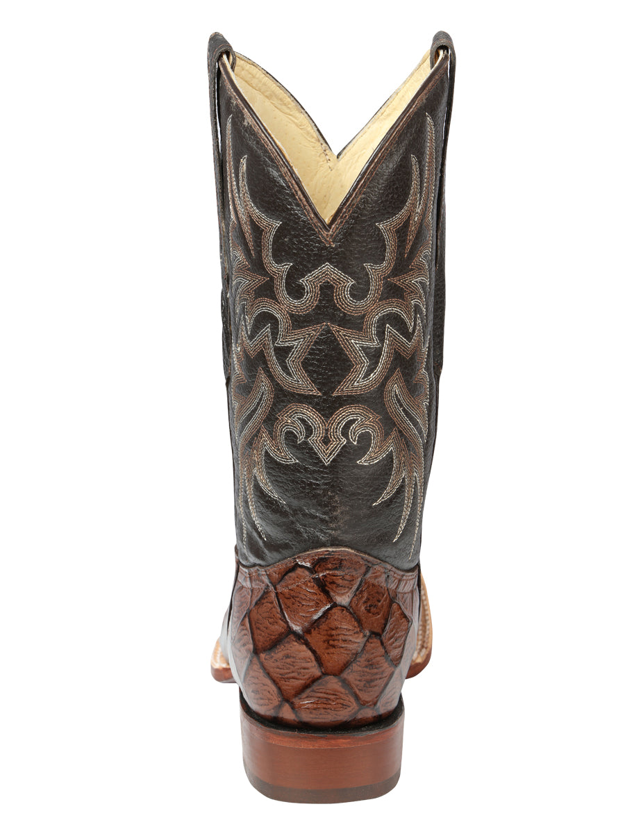 El Señor de los Cielos Men’s Rodeo Boot - Monster Fish Imitation Leather - Brown 44931 — view 3