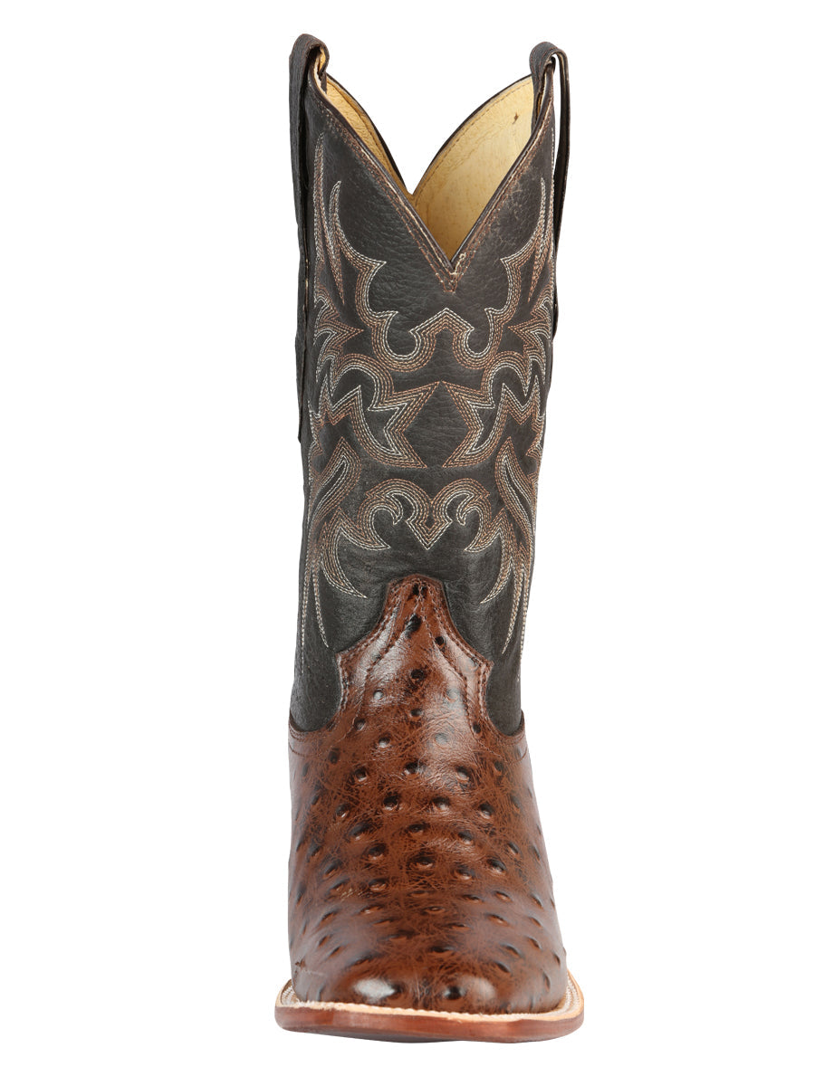 El Señor de los Cielos Men’s Rodeo Boot - Imitation Ostrich Leather - Brown 44934 — view 2